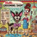 A retro cartoon-style illustration inspired by the whimsical poem 'Hello....... Grooming Shop!'. The scene humorously portrays a chaotic pet grooming